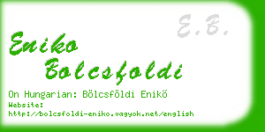 eniko bolcsfoldi business card